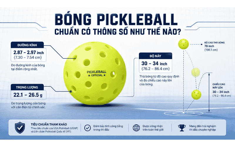Bóng Pickleball chuẩn có thông số như thế nào?
