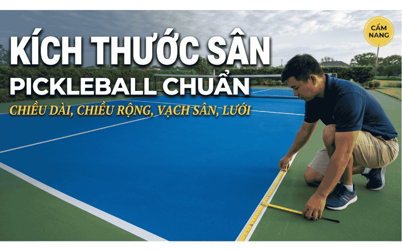 Kích Thước Sân Pickleball Chuẩn: Chiều Dài, Chiều Rộng, Vạch Sân, Lưới Và Khu Vực Kitchen