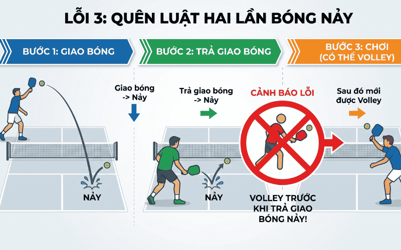 Lỗi 3: Quên luật hai lần bóng nảy