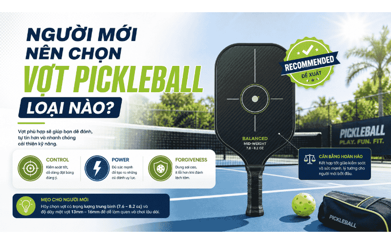 Người mới nên chọn vợt Pickleball loại nào?