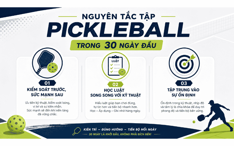 Nguyên tắc tập Pickleball trong 30 ngày đầu