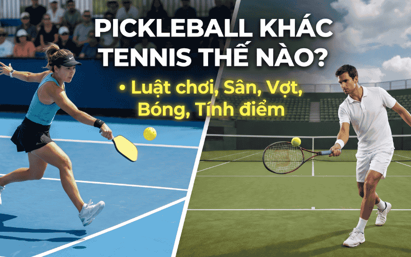 Pickleball Khác Tennis Thế Nào? So Sánh Luật Chơi, Sân, Vợt, Bóng, Cách Tính Điểm Và Độ Khó