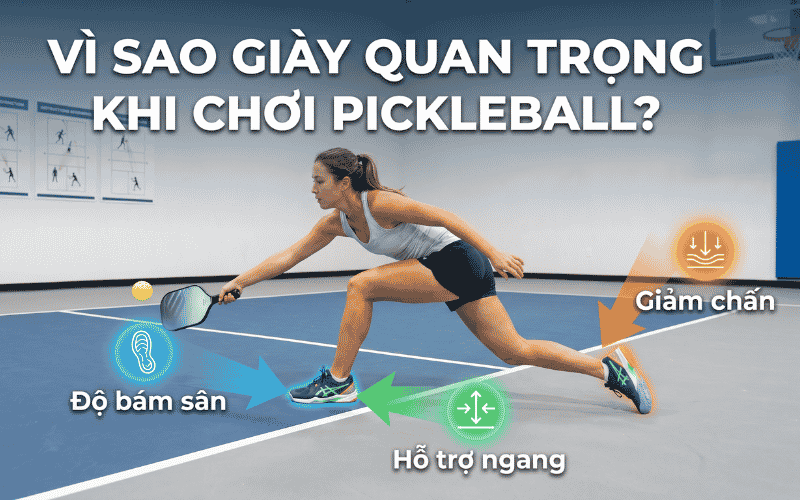 Vì sao giày quan trọng khi chơi Pickleball?
