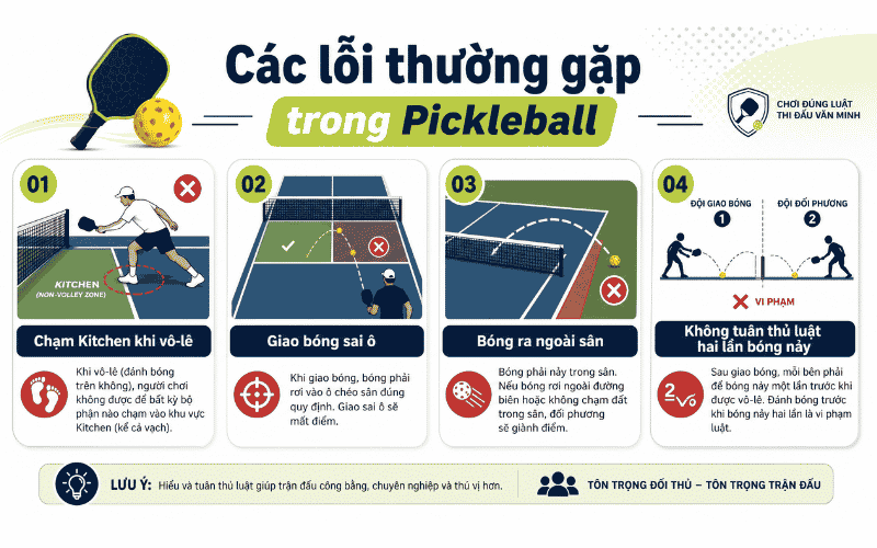 Các lỗi thường gặp trong Pickleball
