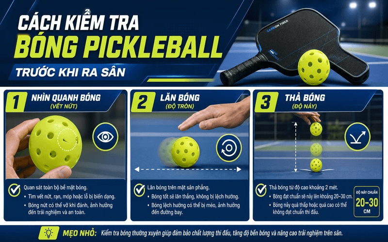 Cách kiểm tra bóng Pickleball trước khi ra sân