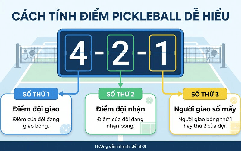 Cách tính điểm Pickleball dễ hiểu