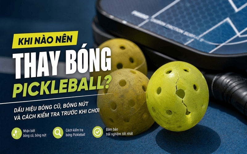 Khi nào nên thay bóng Pickleball? Dấu hiệu bóng cũ, bóng nứt và cách kiểm tra trước khi chơi