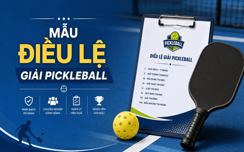 Mẫu điều lệ giải Pickleball: Nội dung cần có và mẫu dùng cho giải phong trào