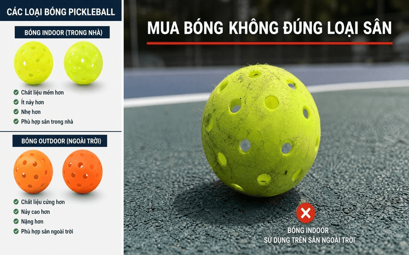 Mua bóng không đúng loại sân