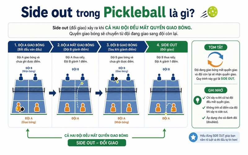 Side out trong Pickleball là gì