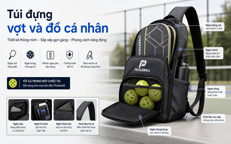Túi đựng vợt và đồ cá nhân
